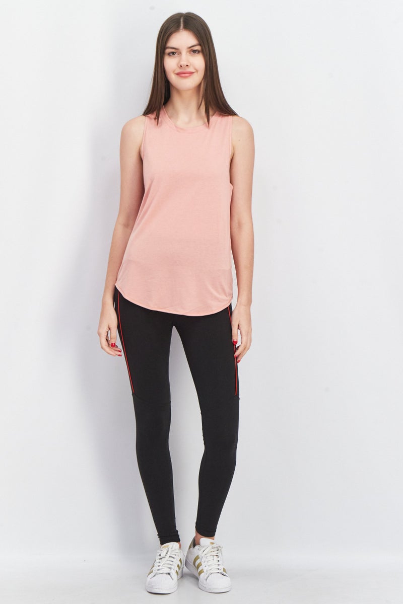 PUMA Women Sportswear Fit Crew Neck Sleeveless Plain Tank Top, Pink  - Image 4