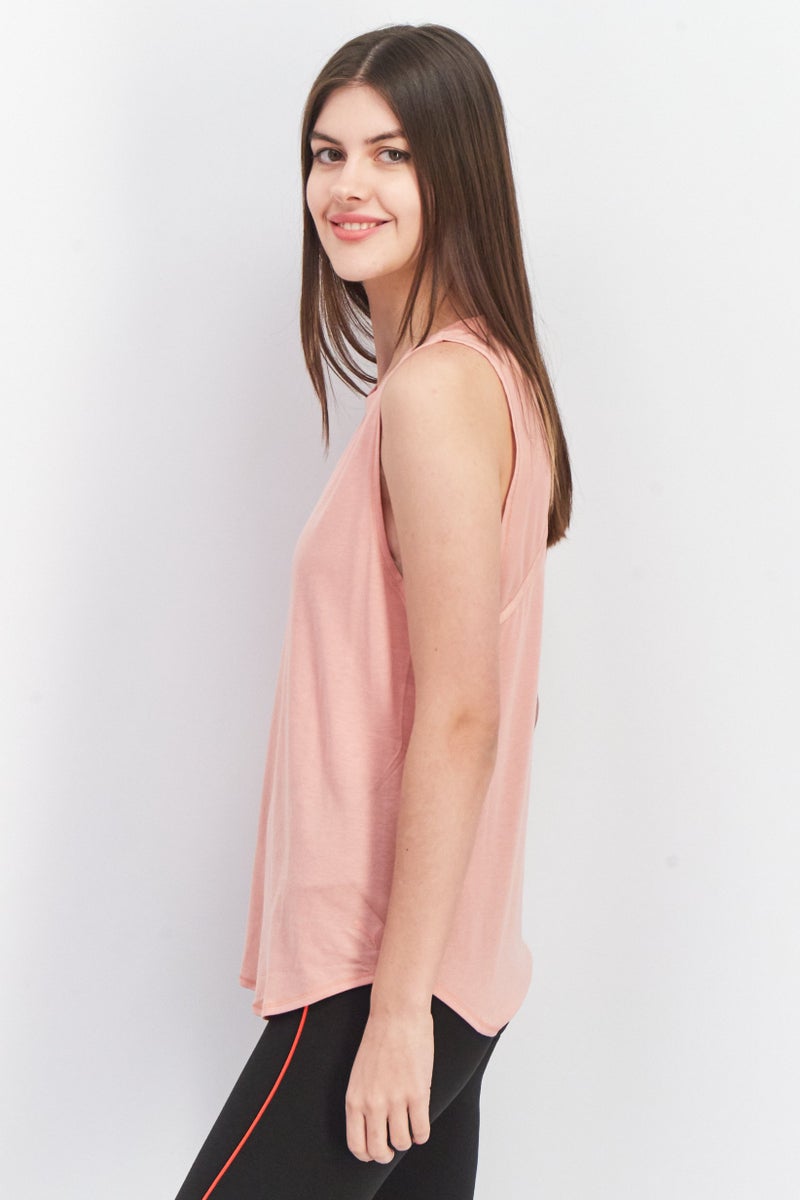 PUMA Women Sportswear Fit Crew Neck Sleeveless Plain Tank Top, Pink  - Image 2