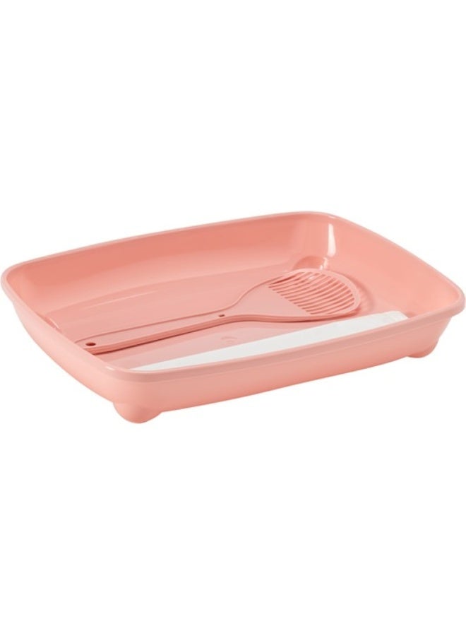 Moderna Kitten Starter Kit – Tray with Scoop & Bag, Soft Pink (36.7 × 27.1 × 6.2cm)