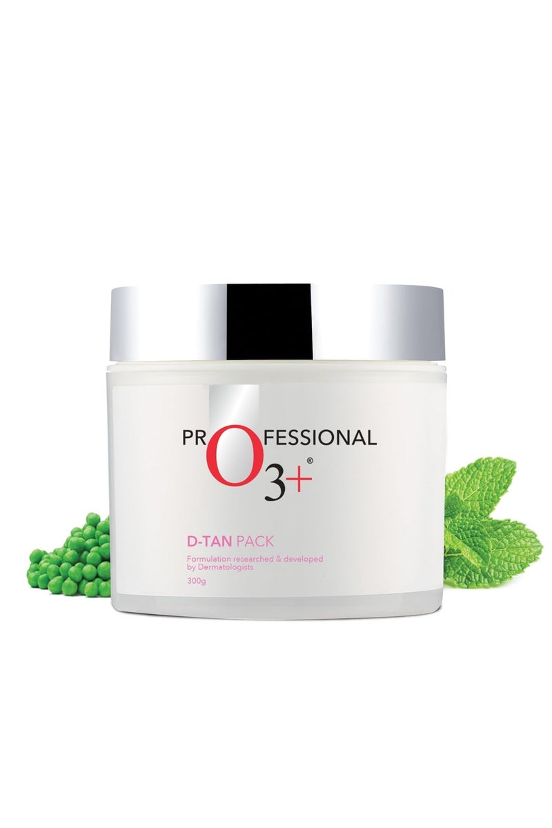 O3+ D-TAN Professional Face Pack for Instant Tan Removal & Glowing Skin with Lactic Acid, Pea Extract & Mint Extract - Ideal for All Skin Types (300g) | Detan Pack for Tan Removal for Face and Body - Image 2