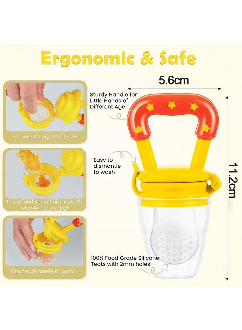 Baby Fruit Feeder/Food Feeder Pacifier (3 Pack)- Infant Teething Toys | Fruit Pacifier Feeder | Silicone Teether Feeder Baby | Baby Feeding Essentials | Food Pacifier for Babies  - Image 4