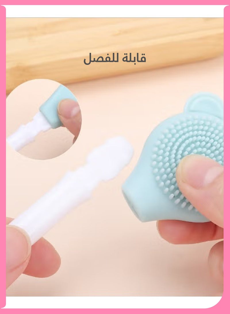 لوميا أدوات خلط أقنعة الوجه 4 قطع، تشمل فرشاة سيليكون على شكل دب، وعاء ناعم مع غطاء، ملعقة كاشطة وأداة تطبيق، مجموعة وعاء قناع للخلط وتطبيق الأقنعة ومنتجات العناية بالبشرة، أدوات تجميل احترافية، هدية مثالية للبنات والنساء (أزرق) - Image 4