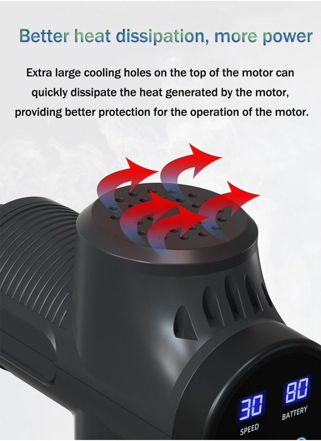 MDHL - Massage Gun Athlete Deep Tissue Massage Gun, Professional Back and Neck Muscle Massage, Portable Electric Pounding Handheld Massager (Black) - Image 1