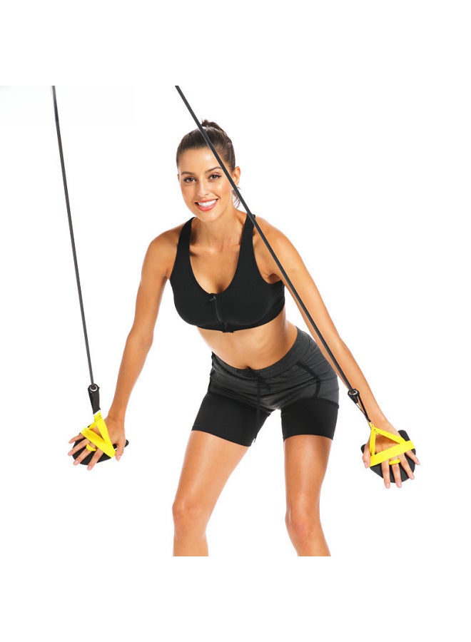 Generic [Hot Sale] Swimming Trainer Land Paddling Hand Webbed Freestyle Arm Trainer Shore Device Adult Children-Color:50LB + Handle  - Image 1