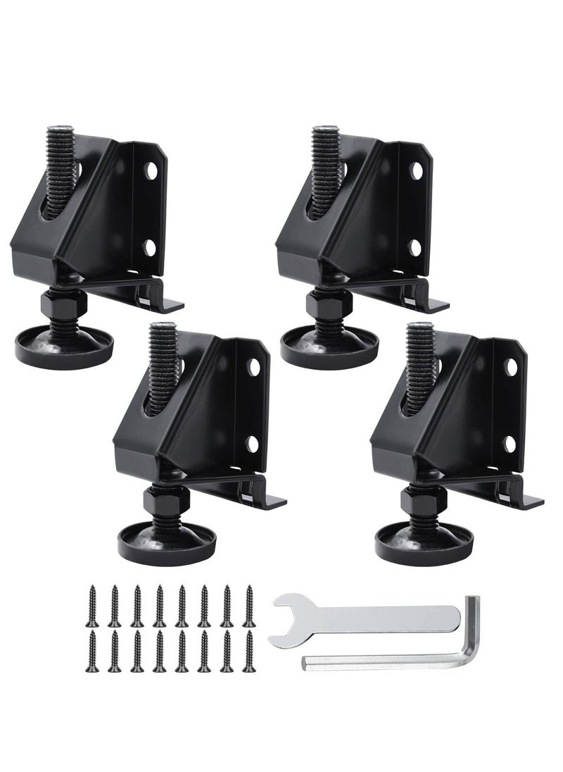 Excefore Adjustable Leveling Feet Furniture Levelers, Leg Leveler,  Table Feet Heavy Duty Leg Levelers for Cabinets Sofa Tables Chairs,Support 1320LBs, Large Base (4 Pack, Black)  - Image 1