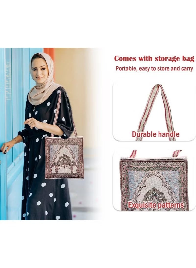 Aramu Portable Prayer Mat Bag Set with Elegant Design Bags for Kids Men Women  - Image 3
