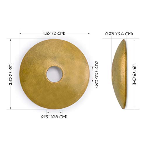Hardware Philosophy Convex Round Brass Backplate Washers Hardware 1.2 Inches - Set of 10 - Architectural, Interior Design, Doors, Furniture Cabinet Customization Hardware - Image 2