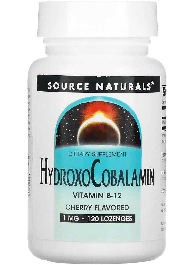 HydroxoCobalamin, Vitamin B12, Cherry , 1 mg, 120 Lozenges