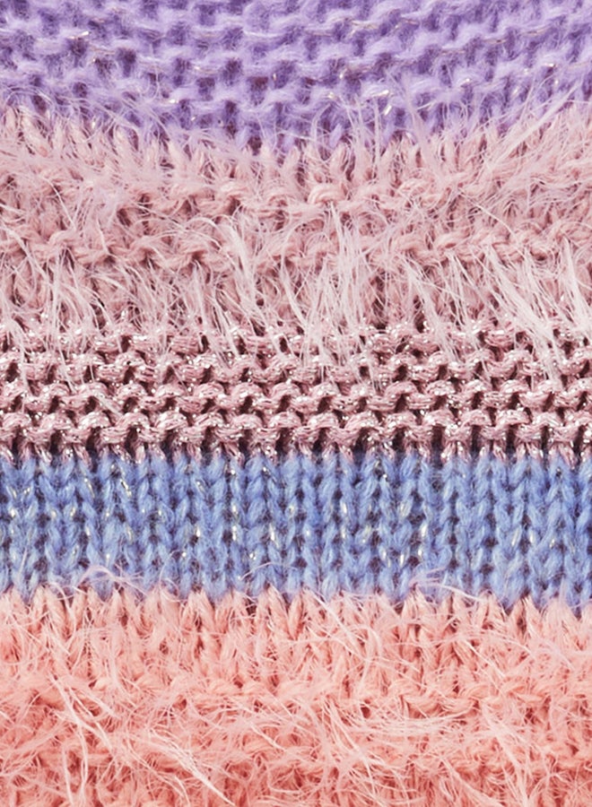 بينيتون سويتر بنات مخطط بخيوط لامعة - Image 2