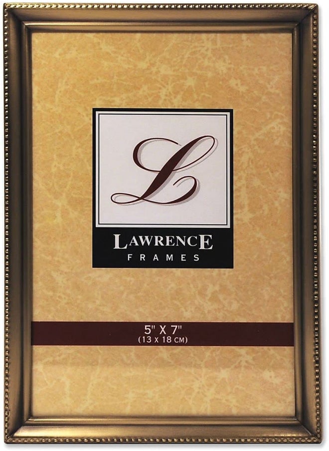 Lawrence Frames Lawrence Frames Bead Border Design, 5x7, Satin Gold 