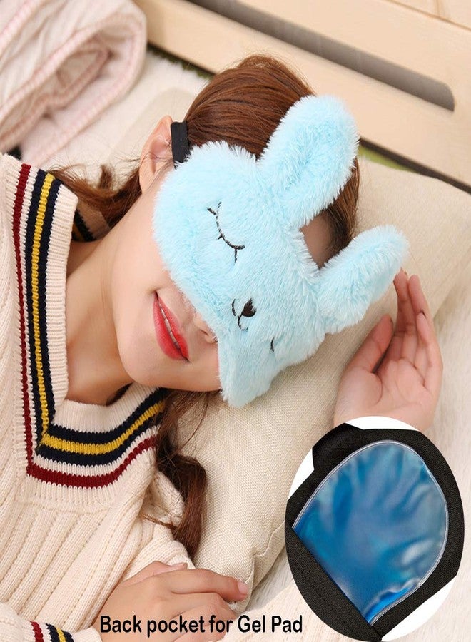 Yosbabe 4 Pack Cute Animal Rabbit Sleeping Eye Mask Soft Plush Blindfold Sleep Masks Eye Cover for Kids Girls Women Home Sleeping Traveling - Image 4