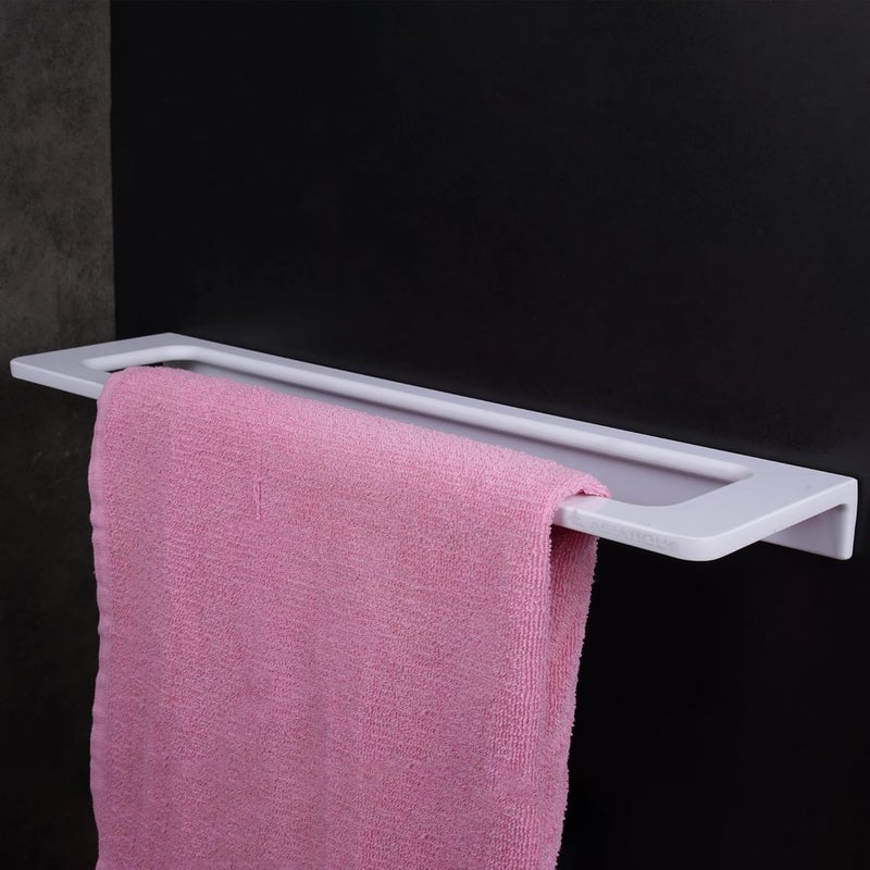 Asiatique Ceramic Towel Shelf for Bathrooms WallMounted Durable and Stylish Design Ideal for Holding Towels and Accessories with Elegant White Finish