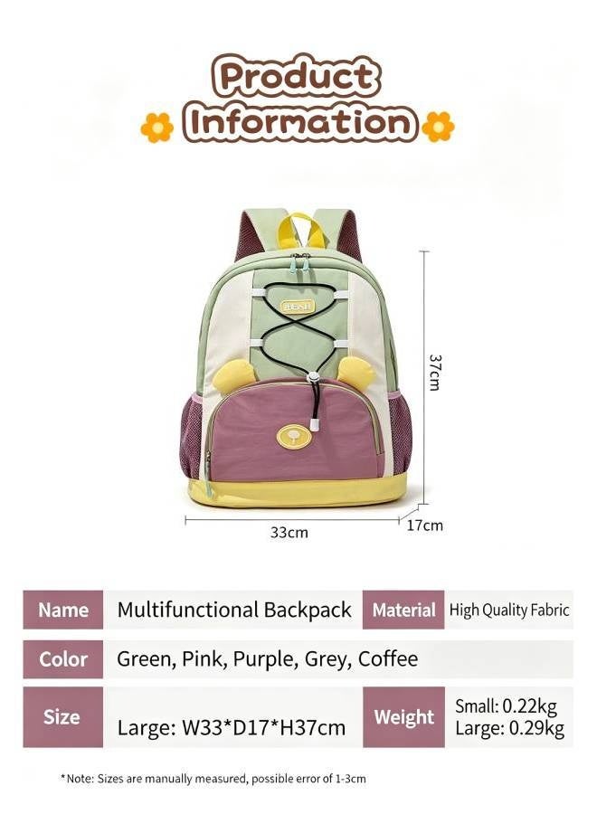 Kids Bear Primary School Backpack 6-10 Years – Lightweight Large Capacity Spine-Protective Waterproof Wear-Resistant Breathable Parent-Child Outing School Supplies - Image 2