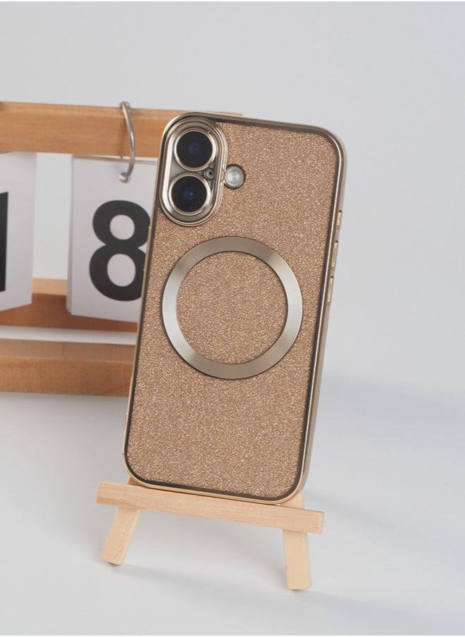 ShebSheb iPhone 16 Case Glitter, Clear Magnetic Phone Cases with Camera Lens Protector [Compatible with MagSafe] Bling Sparkle Plating Soft TPU Slim Shockproof Protective Cover Women Girls  - Image 2