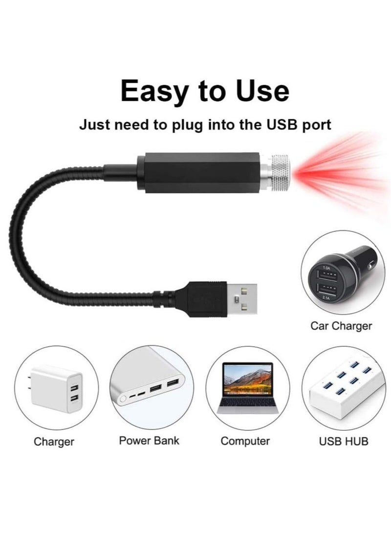 Star Projector Night Light, Adjustable Auto Roof Interior Car Lights Romantic Starry Projector Lights Mini USB LED Night Light for Room Ceiling, Car, Wedding, Party Decoration - Image 2