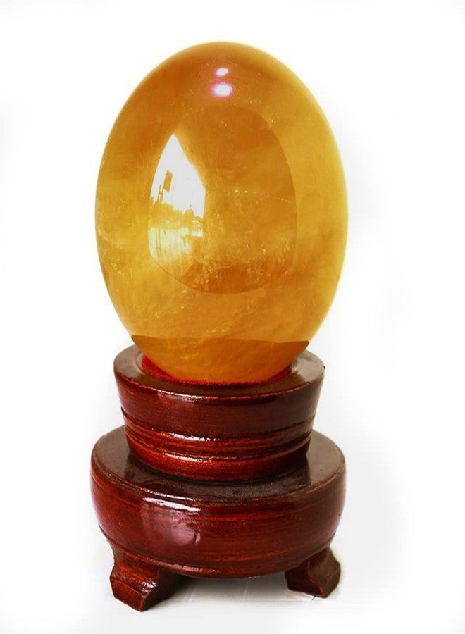 MDYSC 4 inch Natural Citrine Crystal Sphere Ball Feng Shui Ornament+Stand and One Free Bracelet (4inch(100mm)) - Image 3