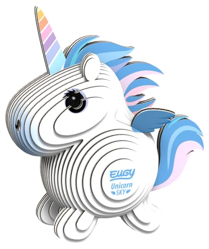 Eugy Unicorn Sky 3D Puzzle 28 Piece EcoFriendly Educational Toy Puzzle for Boys Girls Kids Ages 6 - Image 1