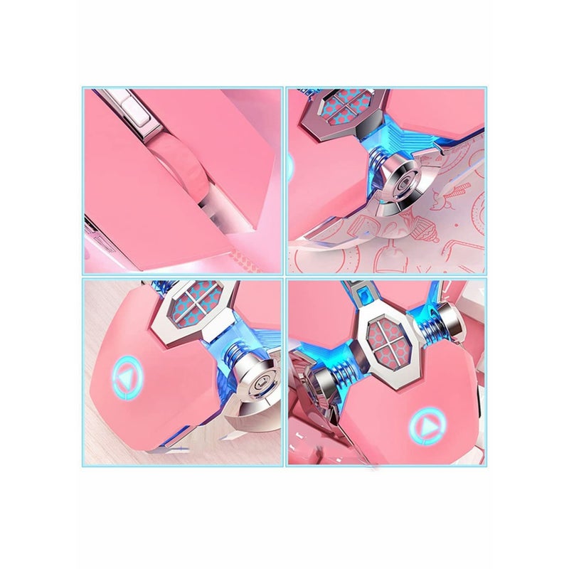 SOLARAE Gaming Mouse Wired Computer Mouse Mechanical Pink Optical USB Mouse 7 Buttons, 4 Levels Adjustable DPI Up to 3200, RGB Backlit, Sound Click PC Mouse Fit for Girls Gamer - Image 4