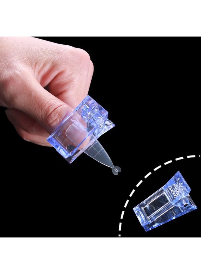 VNC 10Pcs Nail Tips Clip for Quick Building Polygel nail forms Nail clips for polygel Finger Nail Extension UV LED Builder Clamps Manicure Nail Art Tool Dark Blue Color - Image 5