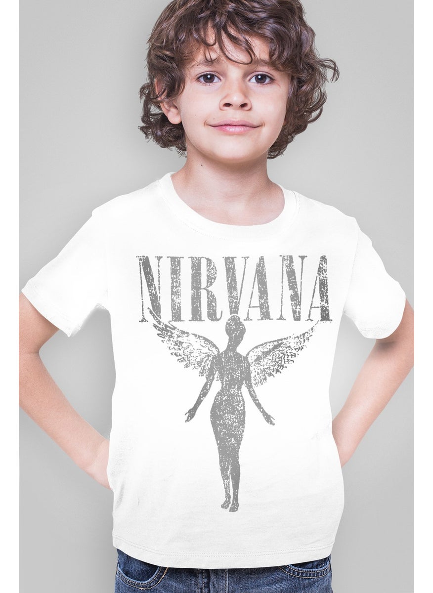 Rock&Roll Angel Nirvana White Short Sleeve Girls Boys Unisex Kids T-Shirt 