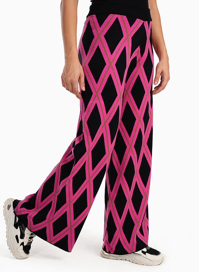 Carina Argyle Pattern Wool Pants - Image 2