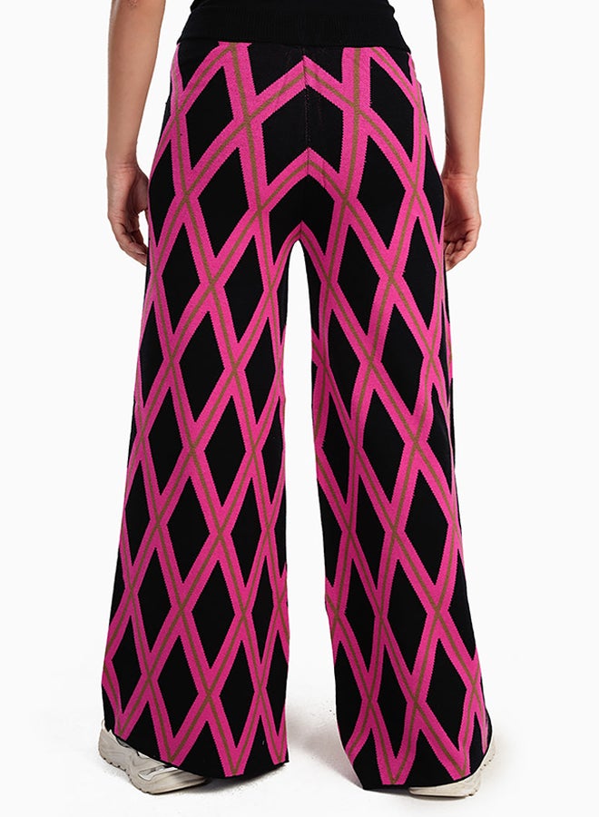 Carina Argyle Pattern Wool Pants - Image 3