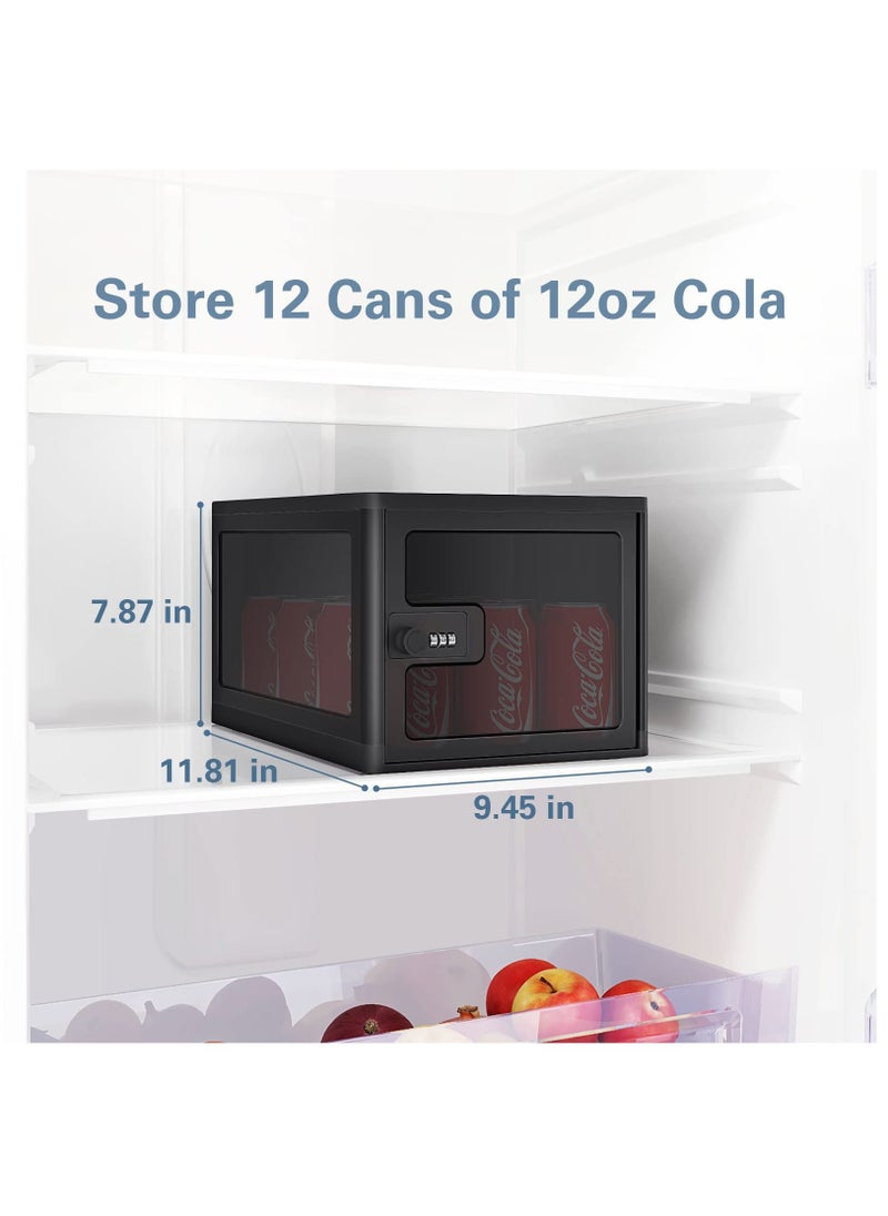 Lock Box for Safe Medicine Storage, Lockable Storage Box Medicine Lock Box, Lock Boxes for Personal Items, Safe Box with Lock Refrigerator Lock Box, Combination Lock Box with Code, Black