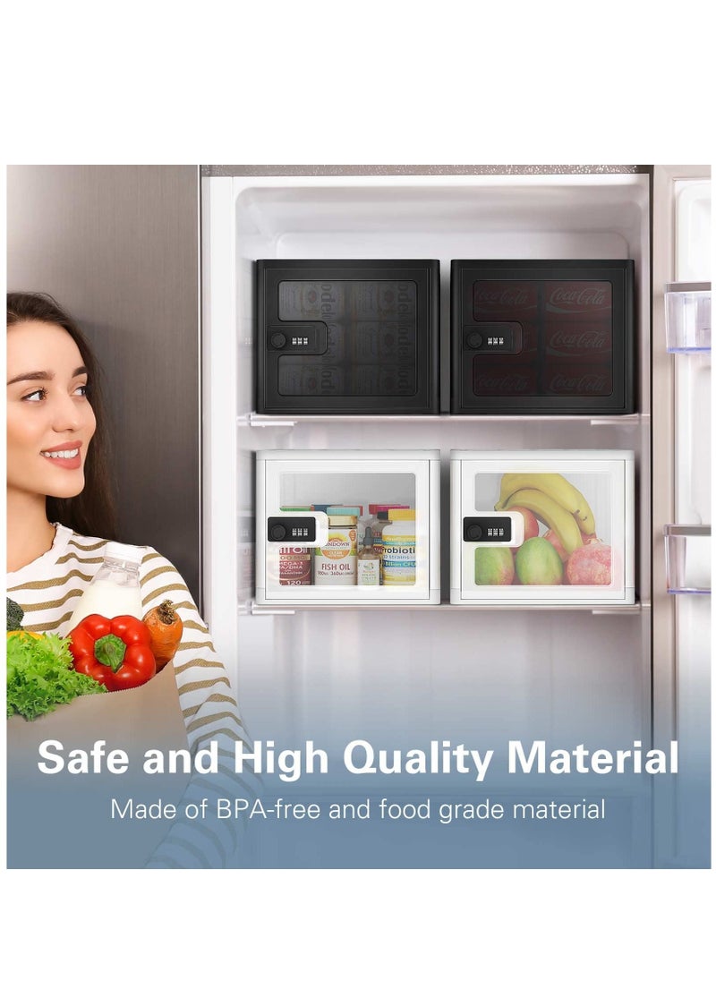 Lock Box for Safe Medicine Storage, Lockable Storage Box Medicine Lock Box, Lock Boxes for Personal Items, Safe Box with Lock Refrigerator Lock Box, Combination Lock Box with Code, Black