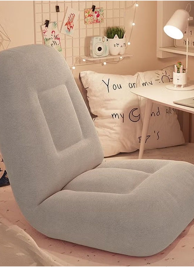 Generic - Folding Floor Game Chair Lounge Chair  Adjustable Floor Chair Lazy Sofa with Back Support Gray Lazy Sofa with Adjustable Backrest Support Pillow  Used for Reading Sleep - Image 1