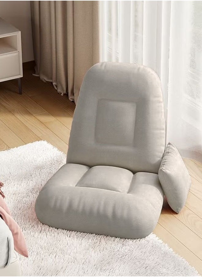 Generic - Folding Floor Game Chair Lounge Chair  Adjustable Floor Chair Lazy Sofa with Back Support Gray Lazy Sofa with Adjustable Backrest Support Pillow  Used for Reading Sleep - Image 1