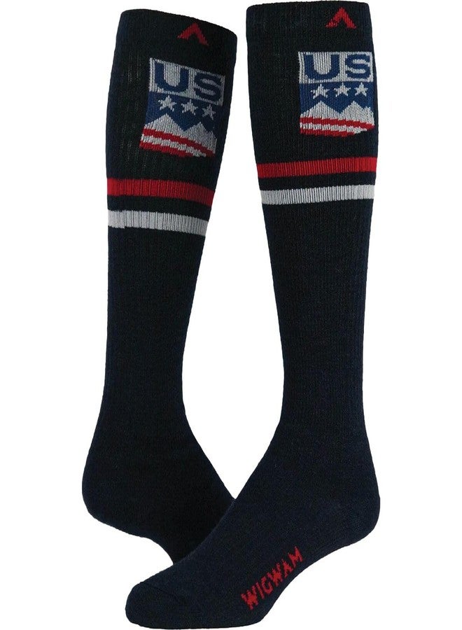 Wigwam USA Snow Over The Calf Socks, Navy - Large - Image 2