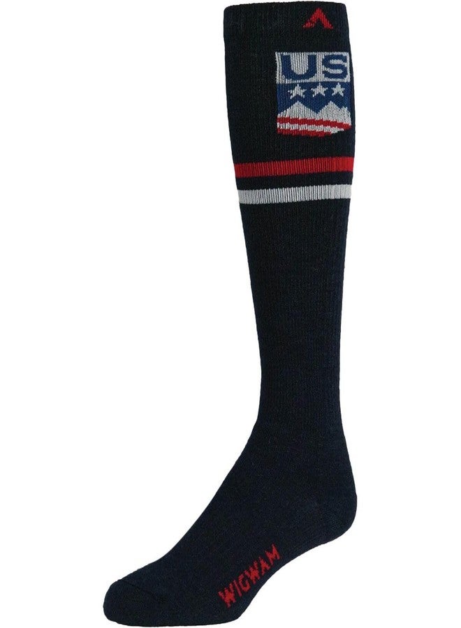 Wigwam USA Snow Over The Calf Socks, Navy - Large - Image 1