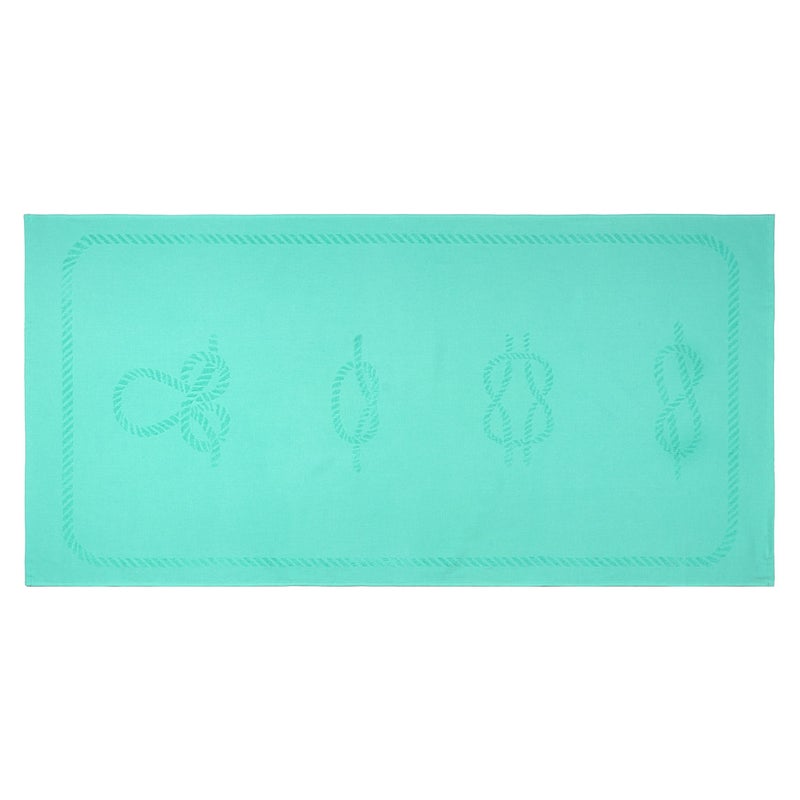 Anemoss Large Size Beach Towel, 100% Turkish Cotton, Sailor Knot Design, Mint Green, High Absorbent, Soft Towel, 70x140cm - Image 1