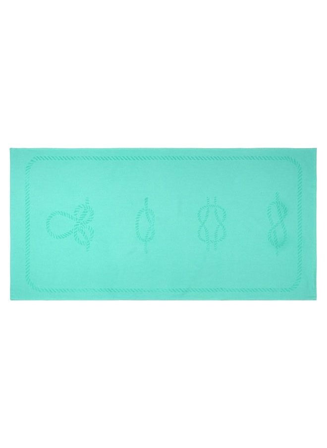 Anemoss Large Size Beach Towel, 100% Turkish Cotton, Sailor Knot Design, Mint Green, High Absorbent, Soft Towel, 70x140cm  - Image 1