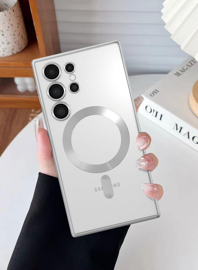 YJS Galaxy S24 Ultra Magnetic Case Compatible with Magsafe Support Wireless Charging Camera Protection Shiny Plating Anti Scratch Slim Thin Protective Case Cover for Samsung Galaxy S24 Ultra - Image 1