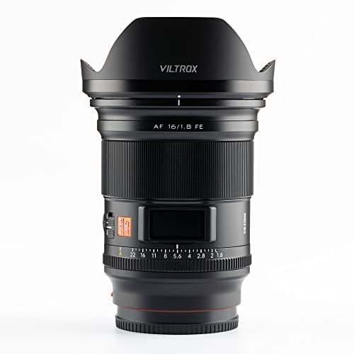 VILTROX عدسة كاميرا Viltrox AF 16mm F1.8 كاملة الإطار مع تركيز تلقائي وشاشة LCD مدمجة متوافقة مع كاميرات سوني E-Mount بدون مرآة a7 a7II a7III a7R a7RII a7RIII a7RIV a7S a7SII a9 a7C (16mm f/1.8) - Image 1