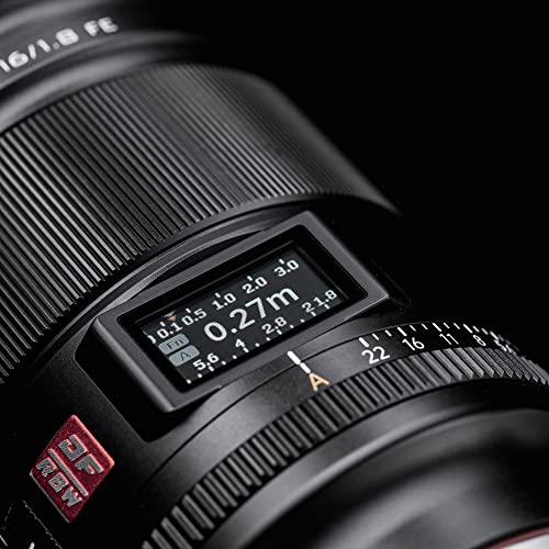 VILTROX عدسة كاميرا Viltrox AF 16mm F1.8 كاملة الإطار مع تركيز تلقائي وشاشة LCD مدمجة متوافقة مع كاميرات سوني E-Mount بدون مرآة a7 a7II a7III a7R a7RII a7RIII a7RIV a7S a7SII a9 a7C (16mm f/1.8) - Image 5