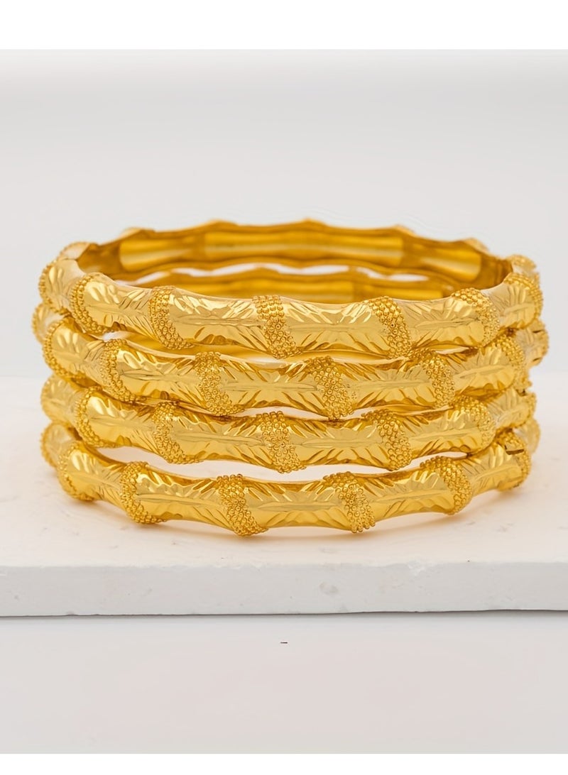 FASHION Bamboo Diagonal Print Bracelet, Exquisite Environmentally Friendly Copper Ladies Fashion Bracelet  - Image 3