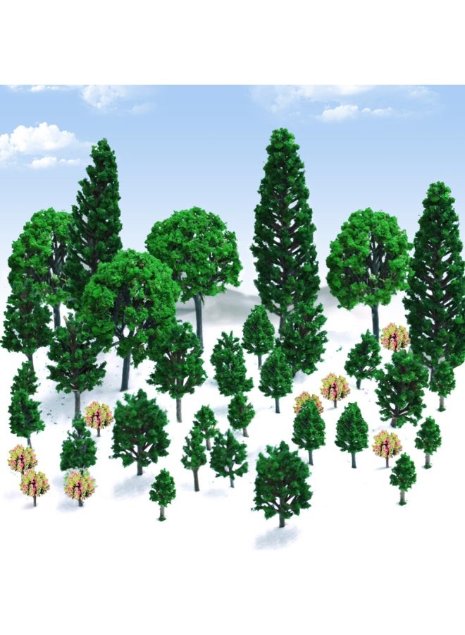 KOWVOWZ 38 PCS Model Building Trees, Model Miniature Landscape, Diorama Model Tree, Miniature Model Trees for Fairy Garden Scenery Landscape - Image 1