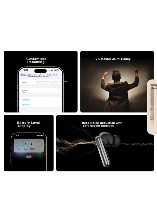 Viken Earphones, 99db Noise Reduction, Top 10 Wireless Earphones, First Place In Music Earphones, Long Battery Life, High-end Wind Noise Reduction, Compatible With Xiaomi And Apple - Image 1