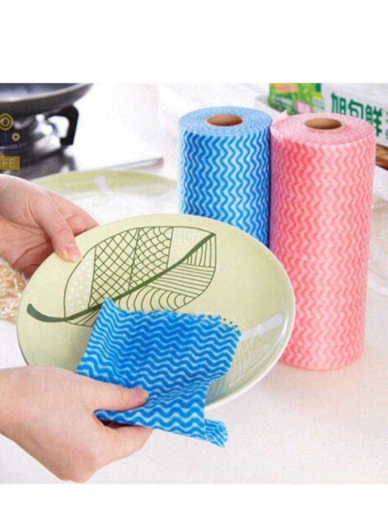 Marrkhor Pack of 3 50Pcs Roll Environment Friendly Disposable Cloth Kitchen Cleaning Non-Woven Fabric Dish Towel Cloth Kitchen Cleaning - Image 4