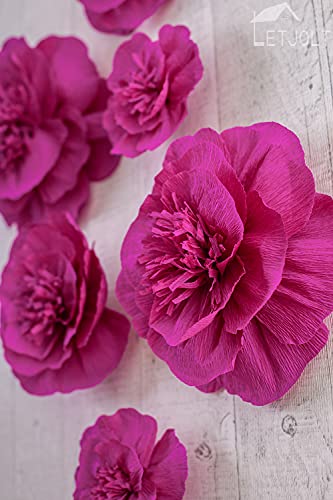 Letjolt Paper Flowers Decoration for Wall 3D Artificial Flowers for Wedding Backdrop Home Decor Baby Shower Bridal Shower Nursery Wall (Rose Set 6) - Image 3