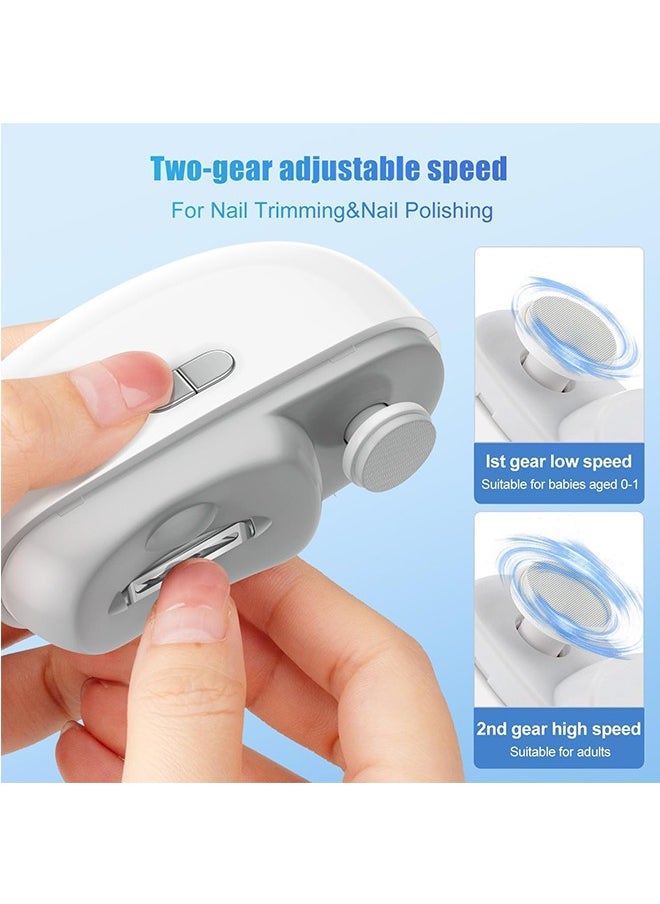 JCB CHIC - Electric Nail Clipper, 2-in-1 Cutting and Polishing Automatic Nail Clipper, Two Speed Electric Nail Trimmer for Babies, Electric Nail Clippers - Image 1