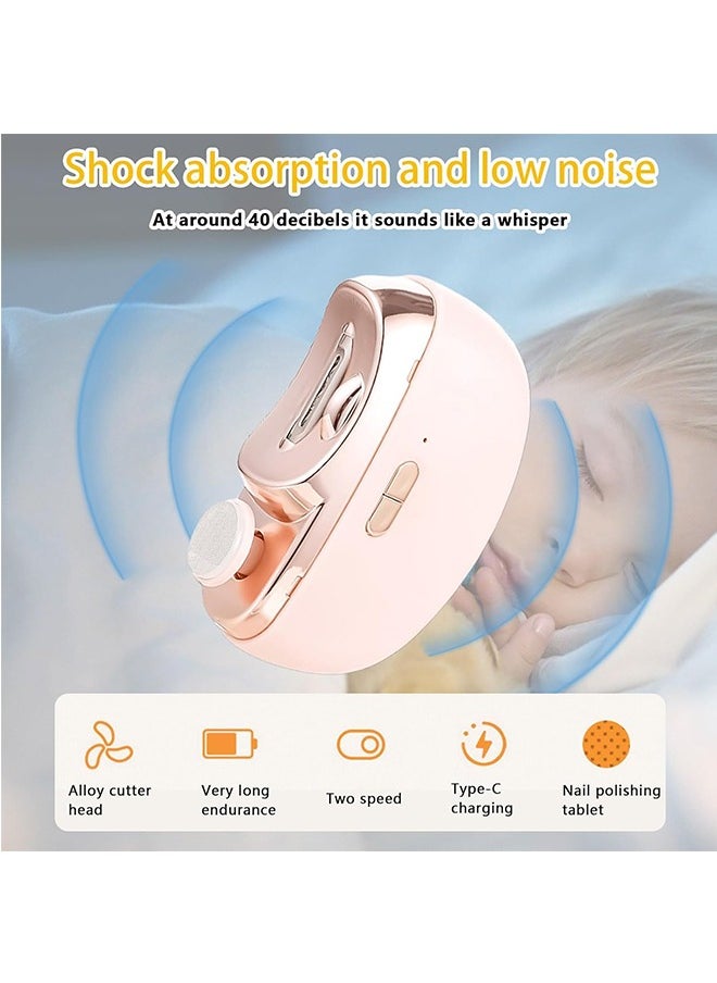JCB CHIC - Electric Nail Clipper, 2-in-1 Cutting and Polishing Automatic Nail Clipper, Two Speed Electric Nail Trimmer for Babies, Electric Nail Clippers - Image 1