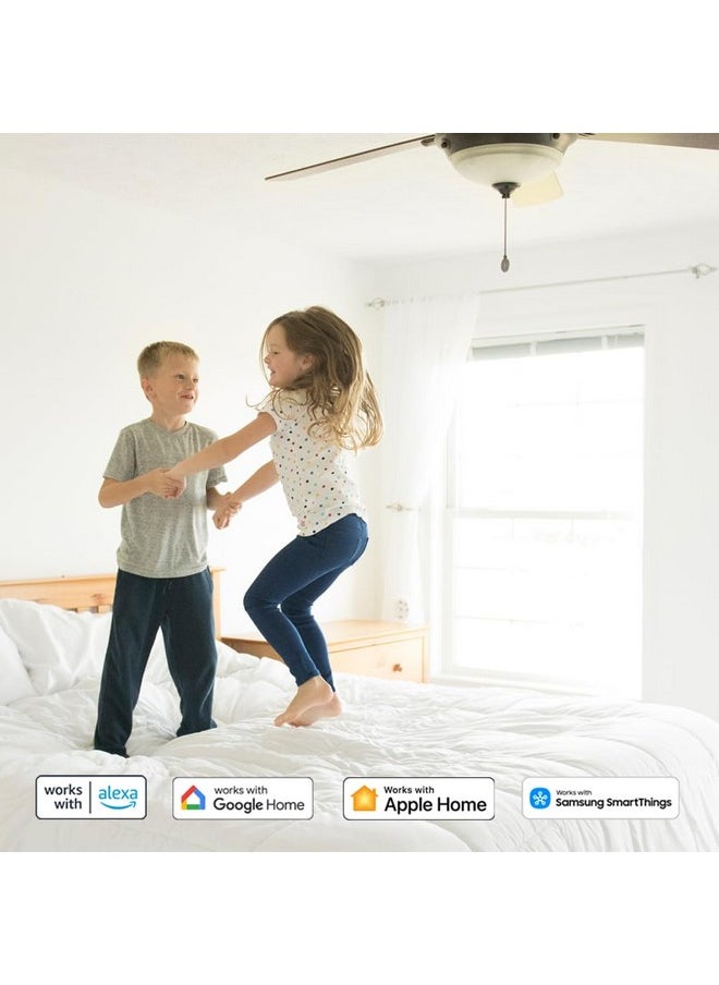 Leviton - Leviton Decora Smart Fan Speed Controller, Wi-Fi 2nd Gen, Neutral Wire Required, Works with My Leviton, Alexa, Google Assistant, Apple Home/Siri & Wired or Wire-Free 3-Way, D24SF-1RW, White - Image 1