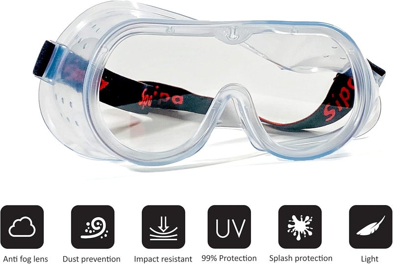 SIPA نظارات SIPA الآمنة للحماية ضد الضباب نظارات مضادة للغبار خفيفة الوزن للعينين - Image 2