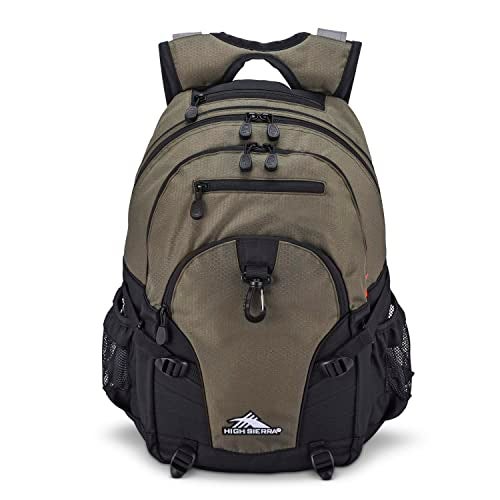 High Sierra Loop-Backpack, Travel, or Work Bookbag with tablet-sleeve, Olive, One Size - Image 1