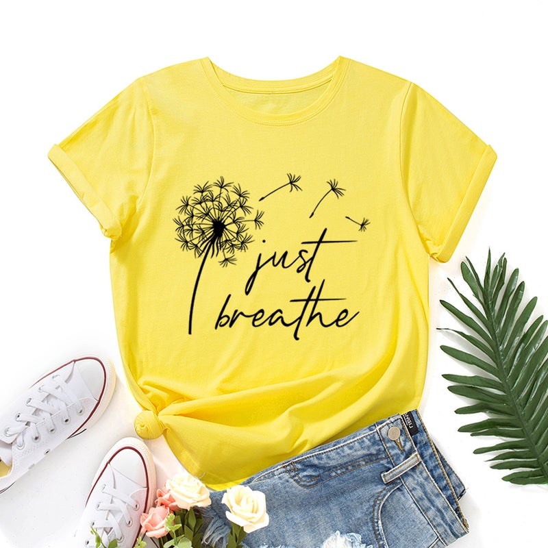 wish women's printed loose round neck short sleeve T-shirt - Image 3