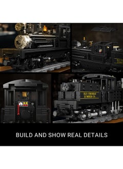 mould king Shay-Type Steam Locomotive Building Set With Led Lighting, Remote/App Control Model Train Block Kit With Tracks, Engineering Toy Kit For Adults (880 Pcs)  - Image 3