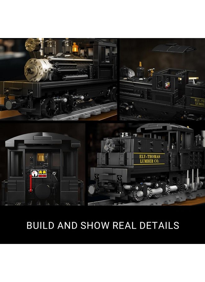 mould king - Shay-Type Steam Locomotive Building Set With Led Lighting, Remote/App Control Model Train Block Kit With Tracks, Engineering Toy Kit For Adults (880 Pcs) - Image 1